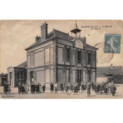 77. n° 105043 .bassevelle .enfants .la mairie et l ecole .