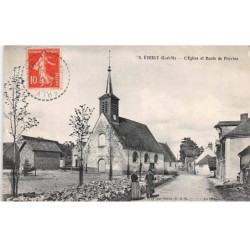 77 - EVERLY - SAN67356 - L'Eglise et route de Provins