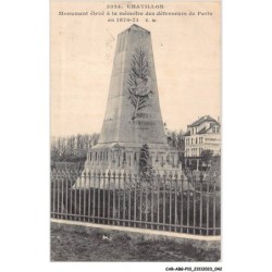 CAR-ABGP10-1013-92 - CHATILLON - Monument élévé à la mémoire des défenseurs de Paris en 1970-71