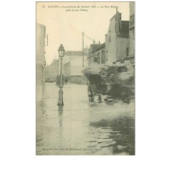 92.CLICHY.n°87.INONDATIONS DE JANVIER 1910.LA RUE MARTRE PRES LA RUE PALLOY.RARE