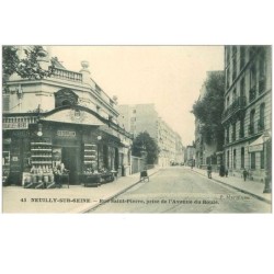 92.NEUILLY.n°15025.RUE SAINT PIERRE PRISE DE L'AVENUE DU ROULE.COMMERCE CH SEBILLON ALIMENTAIRE
