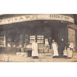 92 - N°90602 - MALAKOFF - Route de Montrouge - Personnel d'un commerce, Epicerie, Cafés, Chocolat-Vinay - Carte photo