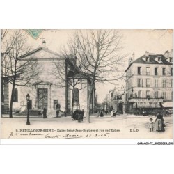 CAR-ACBP7-0532-92 - NEUILLY-SUR-SEINE - église saint-jean-baptiste et rue de l'église