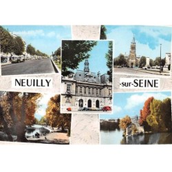 92 - SAN62430 - NEUILLY SUR SEINE - Hôtel de Ville - L'Eglise et Monument - Avenue de Neuilly - Le Temple -CPSM 10x15 cm