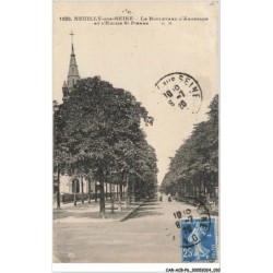CAR-ACBP6-0409-92 - NEUILLY-SUR-SEINE - Le boulevard d'argenson et l'église st-pierre