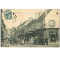 92.COLOMBES.n°13753.LA RUE DU BOURNARD.IMPRIMERIE.CHARCUTERIE.POMPES FUNEBRES