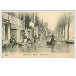 92.COURBEVOIE.CRUE DE LA SEINE.COURBEVOIE INONDE.CONSTRUCTEUR G SEYLER ET FILS