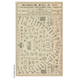 CAR-ABRP5-0485-92 - COLOMBES - Schuz fils et cie - Fer émaillé - Fer et cuivre poli - Publicité - Vendue en l'état