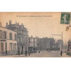 92 .n°106684 . courbevoie . restaurant hotel tabac .la rampe du pont et place du port .