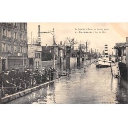 92 - SURESNES - SAN26083 - Vue du Quai - La Crue de la Seine 30 janvier 1910