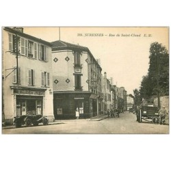 92.SURESNES.n°175.RUE DE SAINT CLOUD.HOTEL DU ROI SOLEIL.HOTEL RESTAURANT DU LAPIN ARGENTE.VOITURE