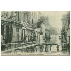92.SURESNES.n°218.RUE DU PONT.INONDATIONS.JANVIER 1910.HOTEL RESTAURANT