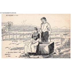 CAR-AGIP16-0965-HUMOUR - AU VILLAGE - QUE DIS-TU NESTINE A TIELLE PREPOSITION