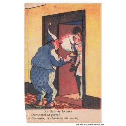 CAR-ADZP13-0753-HUMOUR - Au clair de la lune - Ouvre-moi ta porte - Penses-tu - Ta chandelle est morte