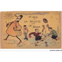 CAR-ABCP3-0236 - HUMOUR - 20 ANS LA TOILETTE - LE SPORT - VENDU EN ETAT