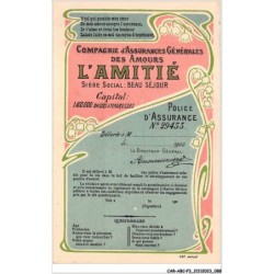CAR-ABCP3-0228 - HUMOUR - COMPAGNIE D'ASSURANCES GENERALES DES AMOURS - L'AMITIE - SIEGE SOCIAL - BEAU SEJOUR