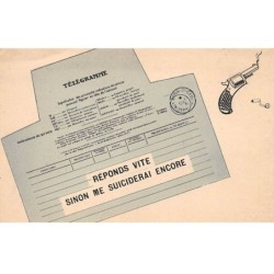 Humour - N°87896 - Télégramme - Réponds vite sinon me suiciderai encore