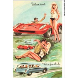 CAR-ABLP6-0464-HUMOUR - Voiture sport - Panne - Voiture familiale