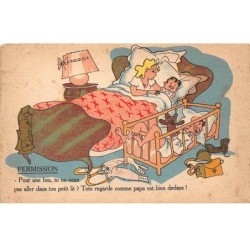 Humour - N°88725 - Collection Comique Militaire 160 - Permission. Pour une fois, tu ne veux ... est bien dedans !