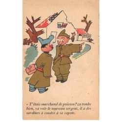 Humour - N°88731 - Collection Comique Militaire 155 - T'étais marchand de poisson ? ... coudre à sa capote