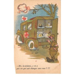 Humour - N°88726 - Collection Comique Militaire 161 - Hé, là-dedans, y en a ... changer une roue ?!!!