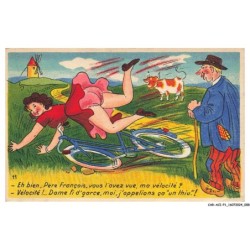 CAR-ACIP1-0005-HUMOUR - Eh bien père françois vous l'avez vue ma vélocité - Dame fi d'garce moi j'appelions ça un thiu