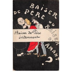 Humour - N°86512 - Baiser de Père ou Baiser d'Amant - Baiser de Père évidemment