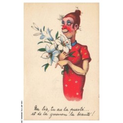 CAR-ABTP10-0791-HUMOUR - Femme et fleurs