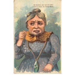 Humour - N°85319 - Ne montrez pas tant de colère ... Belles-Mères - Femme portant un poisson en pendentif -Carte gaufrée