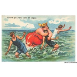 CAR-ACIP1-0015-HUMOUR - Sauve qui peut voici la vague