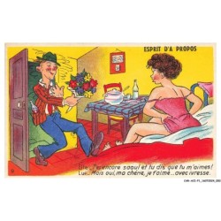 CAR-ACIP1-0002-HUMOUR - T'es encore saoul et tu dis que tu m'aimes - Mais oui ma chérie je t'aime avec ivresse
