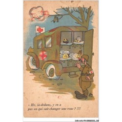 CAR-AAUP9-0665 - HUMOUR - He - La-dedans - Y en a  pas un qui sait changer une roue