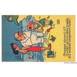 CAR-ACIP1-0082-HUMOUR - Pourquoi pleure-t-il - Il a fait un trou dans le sable et il voudrait l'emporter a l'hotel