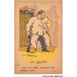 CAR-AASP4-0335 - HUMOUR - Les corvées - J'ai oublié de prendre nos masques à gax