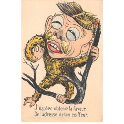 Humour - N°81963 - J'espère obtenir la faveur de l'adresse de ton coiffeur - Singe