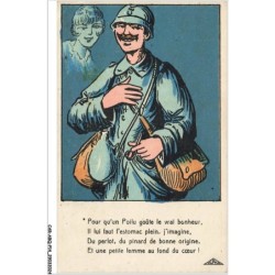 CAR-ABQP14-0971-HUMOUR - Pour qu'un poilu goute le vrai bonheur il lui faut l'estonac plein