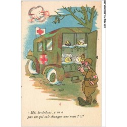 CAR-ABQP14-1000-HUMOUR - Hé - La dedans y'en a pas un qui sait changer une roue