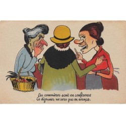 Humour - N°81972 - Les commères sont en conférence le déjeuner ne sera pas en avance - Carte souple vendue en l'état
